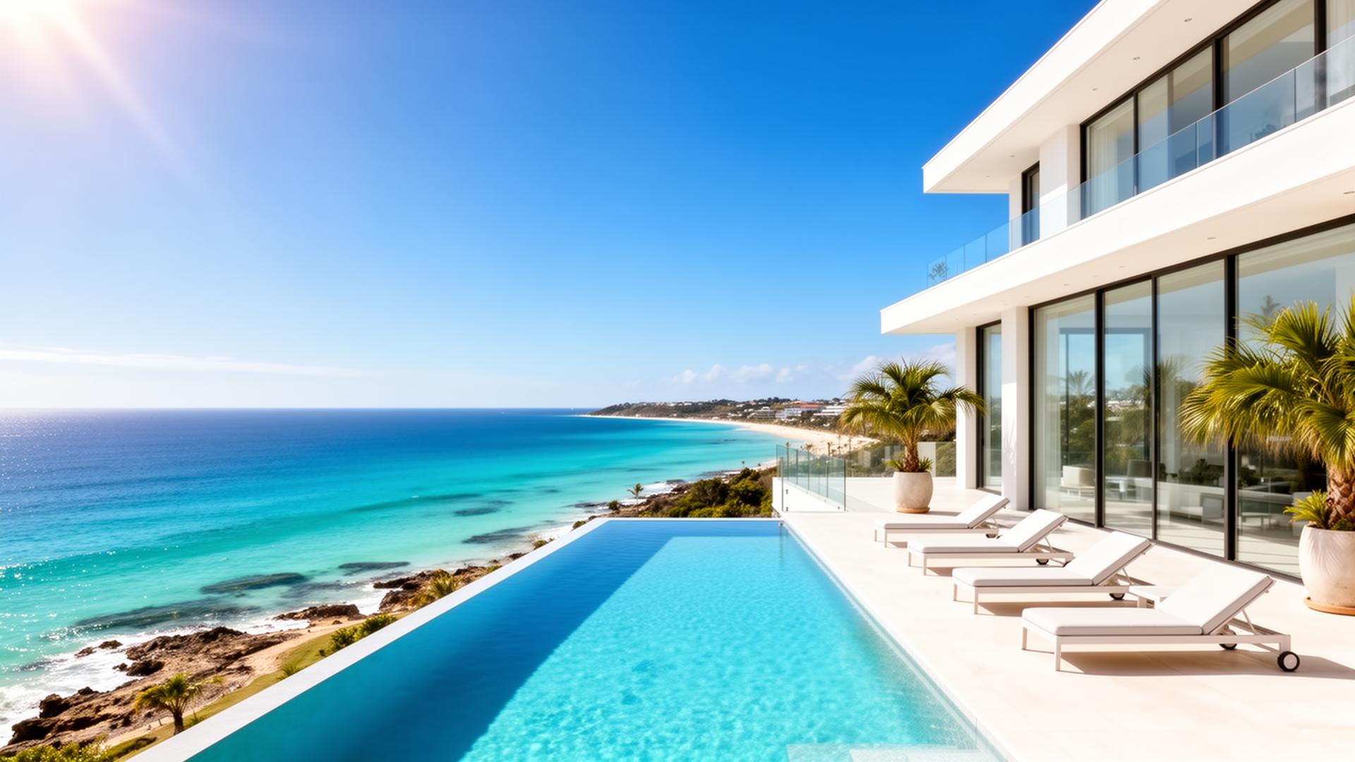 Beachfront villa with infinity pool